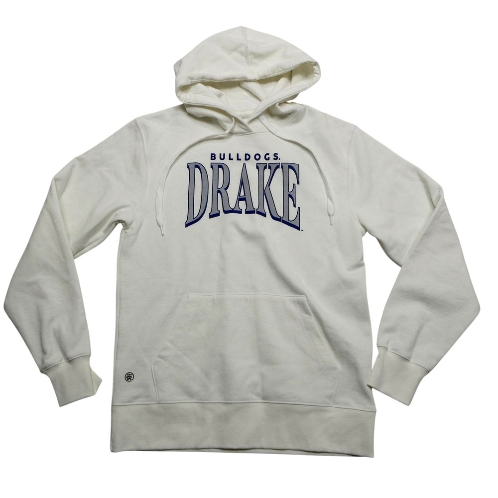 Drake Bulldogs Hoodie Mens Medium‎ White NCAA Basketball Fall Rush Sweatshirt